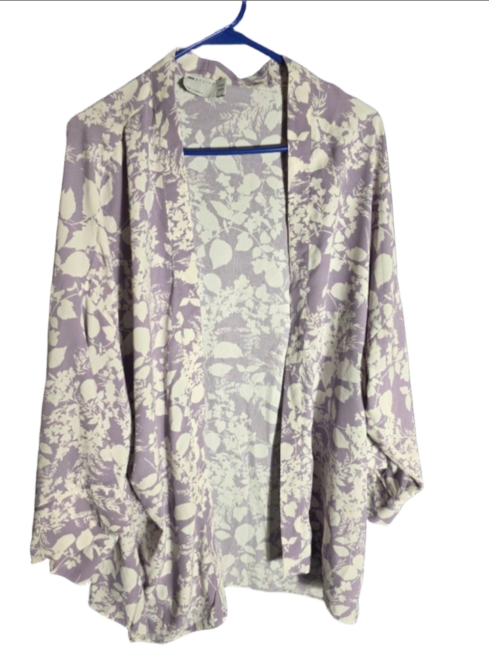 Women's ASOS DESIGN Lavender White Floral Kimono 14 Hawaiian beach
